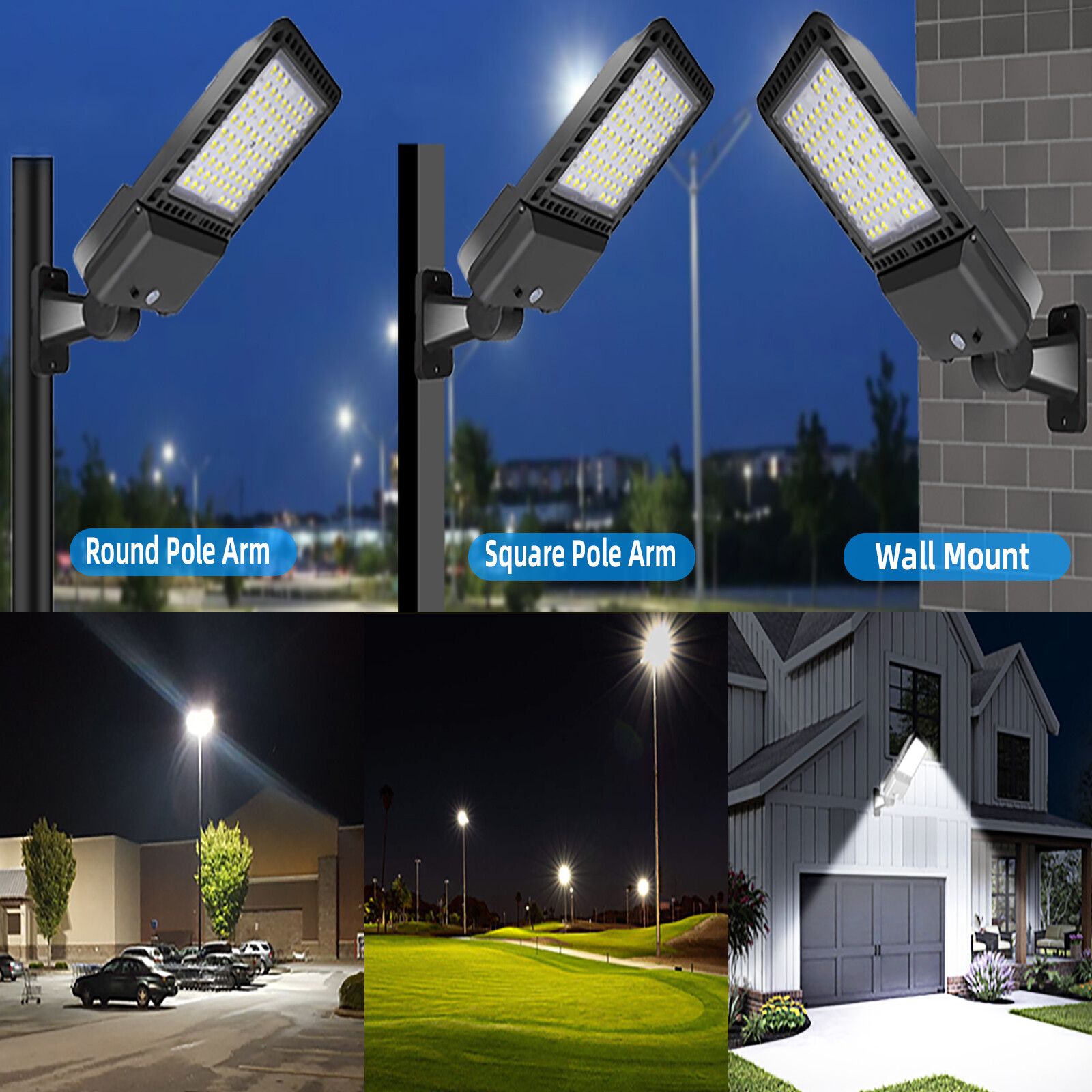Commercial 300W Street Flood Light LED Lamp Outdoor Area Dusk-To-Dawn Wall Lamp