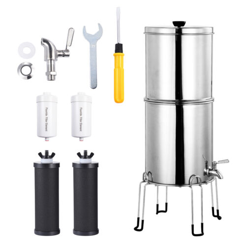 Gravity-Fed Water Filter 2.25 Gal. Stainless Steel Water Purification System