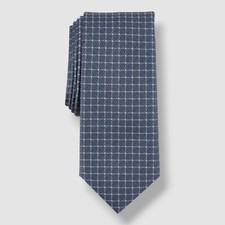 Alfani Men's Blue Danner Grid-Print Slim Tie 58 x 3