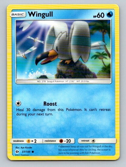 2017 Pokemon Card Sun & Moon Wingull 37/149