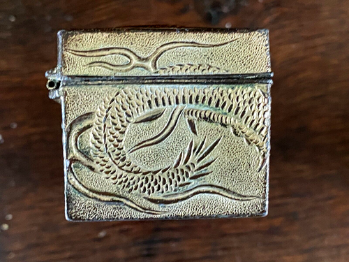 Vintage Chinese Metal Dragon Relief Box - Picture 9 of 24
