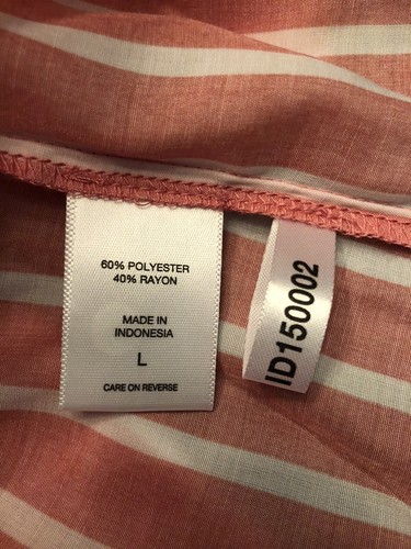New York & Company Women’s Pink Striped Short Sleeve Blouse Size L New - Picture 6 of 6