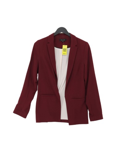 New Look Women's Blazer UK 6 Red 100% Polyester Overcoat