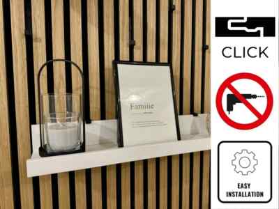 Click System Paneel Regal Halterung für IKEA MOSSLANDA Bildleiste Akustikpaneele