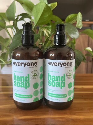 Lot of 2 Everyone Hand Soap ~ Spearmint + Lemongrass ~ 12.75 Fl Oz. Each