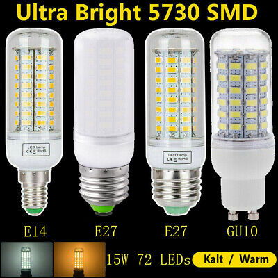 E27 7W AC 220V 5730 SMD ENERGIEEFFIZIENTE 24 LED LAMPE GLÜHBIRNE BIRNE WARMWEIß 