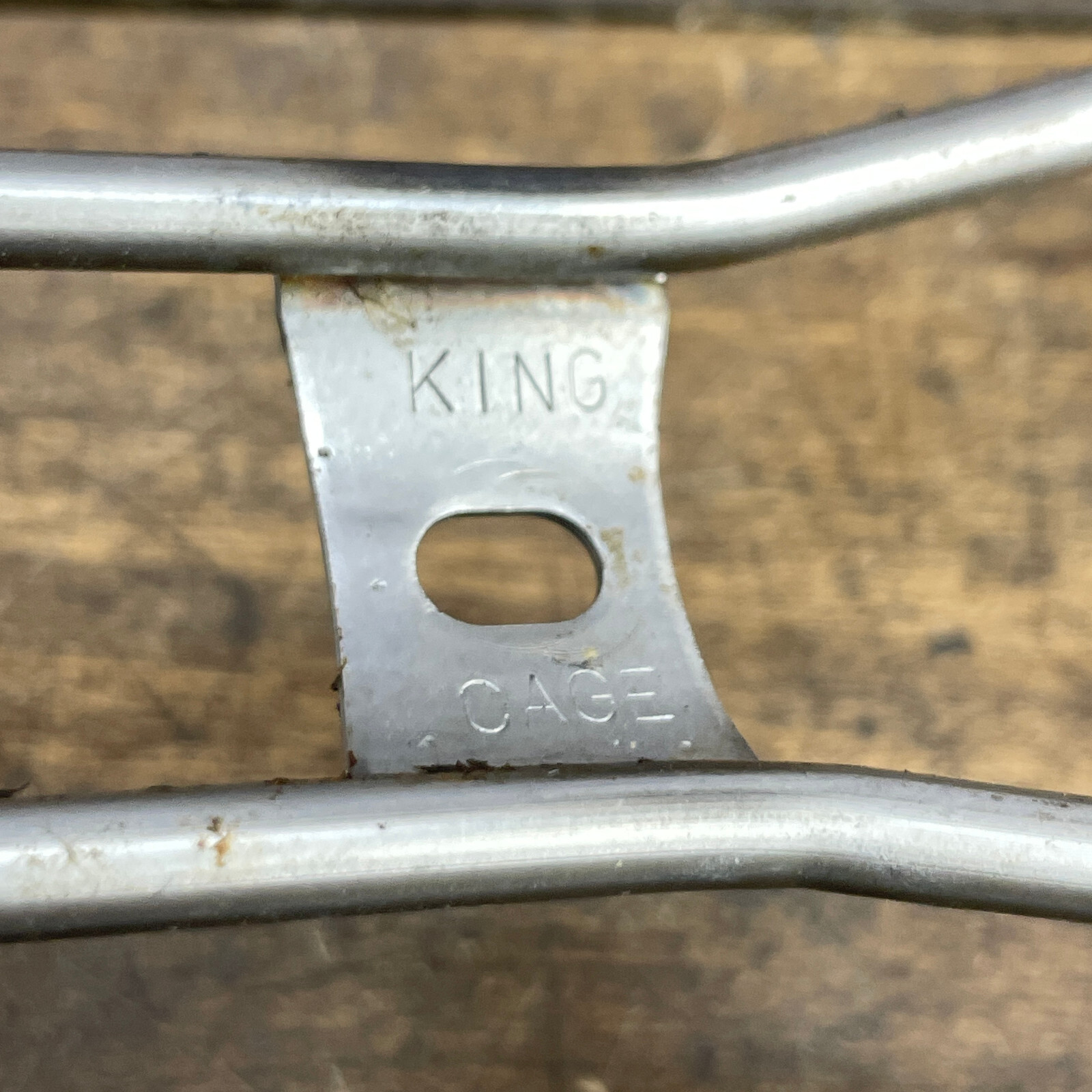 Vintage King Cage Water Bottle Cage Stainless Steel  SS Made in USA Bike Silver