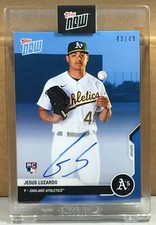 2020 TOPPS NOW ROAD OPENING DAY #OD-185B JESUS LUZARDO A's BLUE RC AUTO 43/49