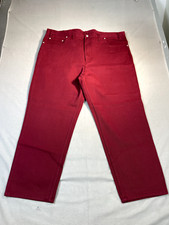 Jordache Jeans 46x30 Men's Red Denim Baggy Relaxed Fit Y2K Skater Deadstock
