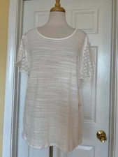89TH + Madison white t-shirt top size XL rhinestones