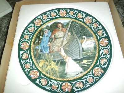 Wedgwood Teller Die Legende von König Artus wird nach Avalon gebracht 9'' 1986 