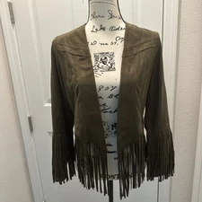 Sugarcloth Fringe Suede Cardigan Jacket Top XS ( PLEASE READ THE DESCRIPTION)