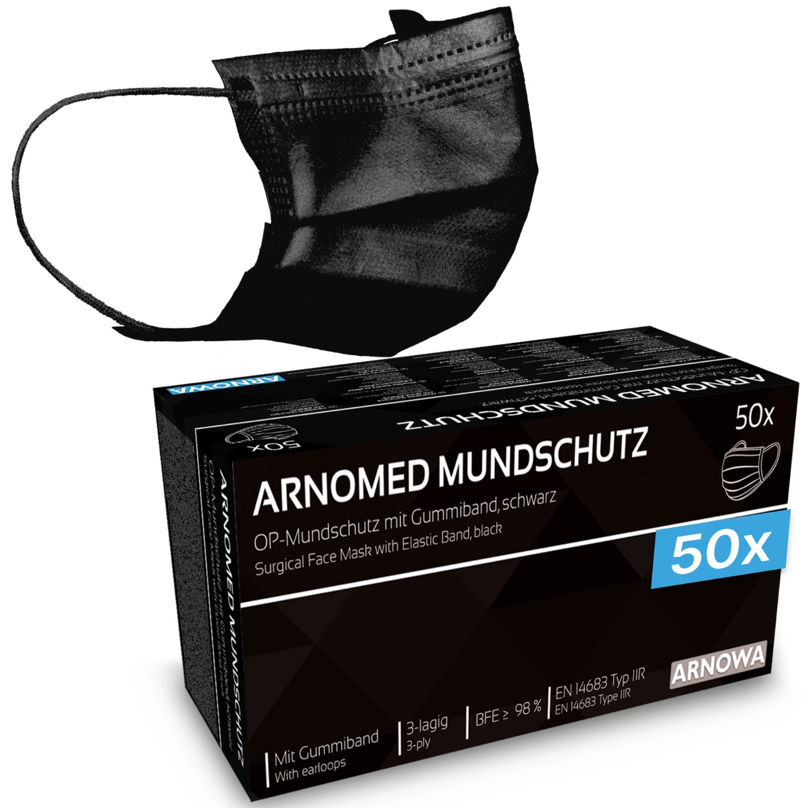 Mundschutz Typ IIR Medizinische OP Maske ARNOMED Masken Mund Nasen Maske 3-lagig