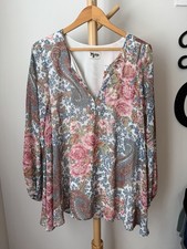 Show Me Your Mumu Jaime Tunic Dress Pink Floral Flowy Lined Boho Size Large