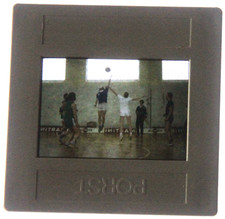 Slide negative photo woman 1979 volleyball ball sports girl women vintage AW