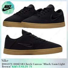 Nike SB Check Lona Negro Goma Marrón Claro 905373-006 Niños US3.5Y-7Y NUEVO