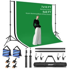 Photo Video Studio Backdrop Stand Kit, 7 10ft Adjustable Photography Support ...