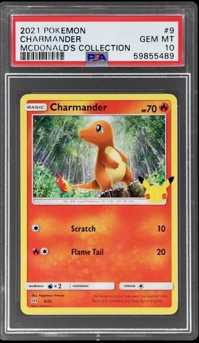 2021 Pokemon Charmander McDonald's 25th Anniversary Collection PSA 10