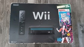 Nintendo Wii Console Bundle System Just Dance 3 Black Edition Open Box Brand New