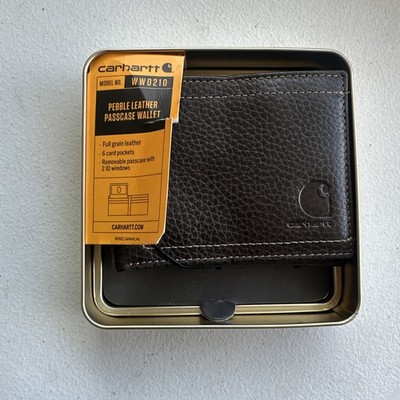 NEW Carhartt Men's Pebble Leather Passcase Wallet model: WW0210 No Case Lid