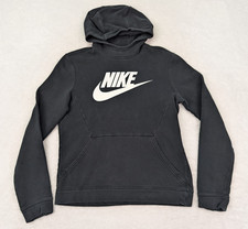 Nike Sportswear Hoodie Youth XL Black Club Fleece Pullover Thumbholes CV9336-010
