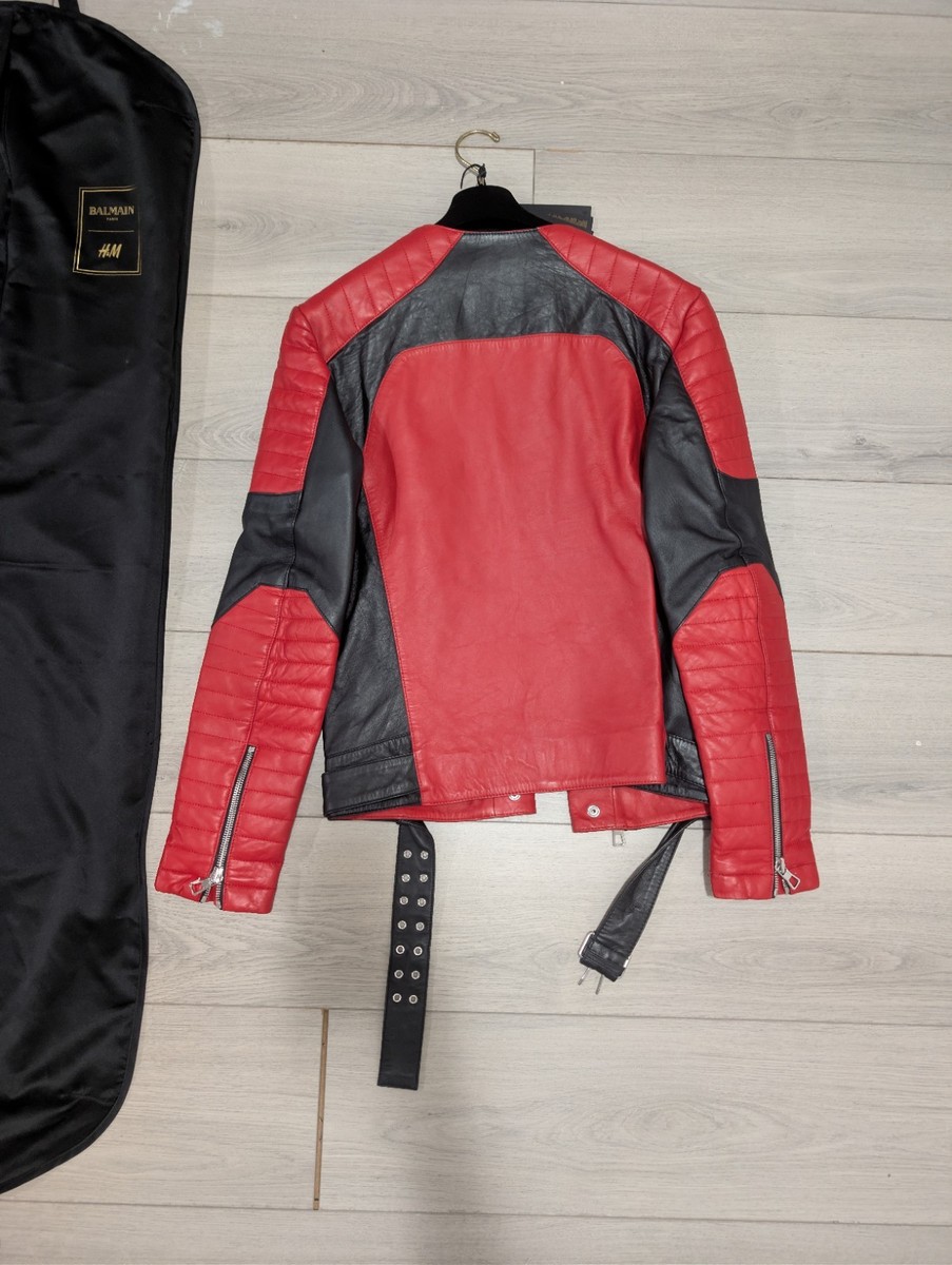NEW* BALMAIN x H&M LEATHER BIKER JACKET - AW15 - SIZE 40R | eBay