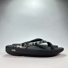 OOFOS OOlala Limited Black Camo Lightweight Comfort Thong Sandals Women's Size 9