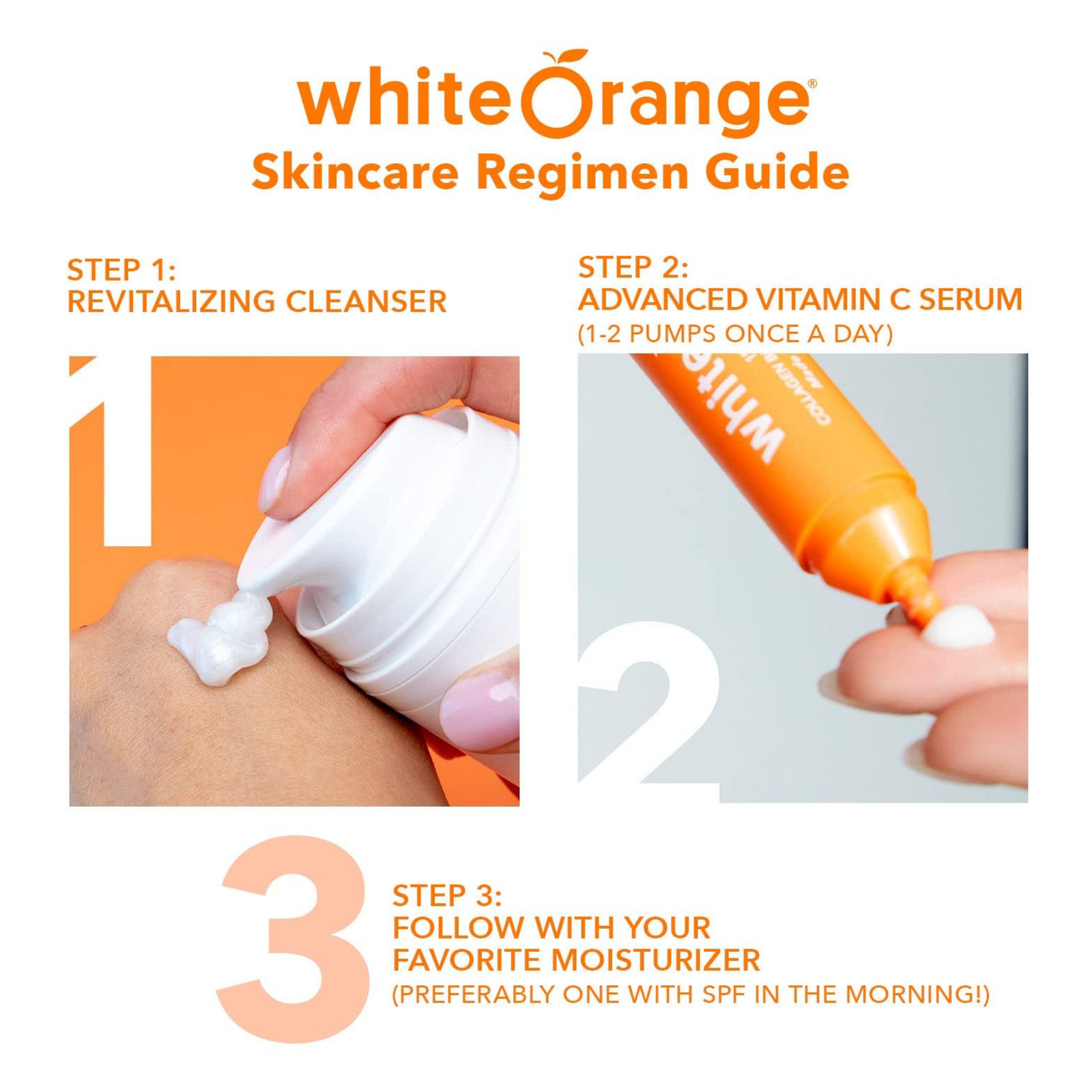 White Orange Vitamin C Serum, Anti-Aging Serum, THDA Hyaluronic Acid Vitamin E
