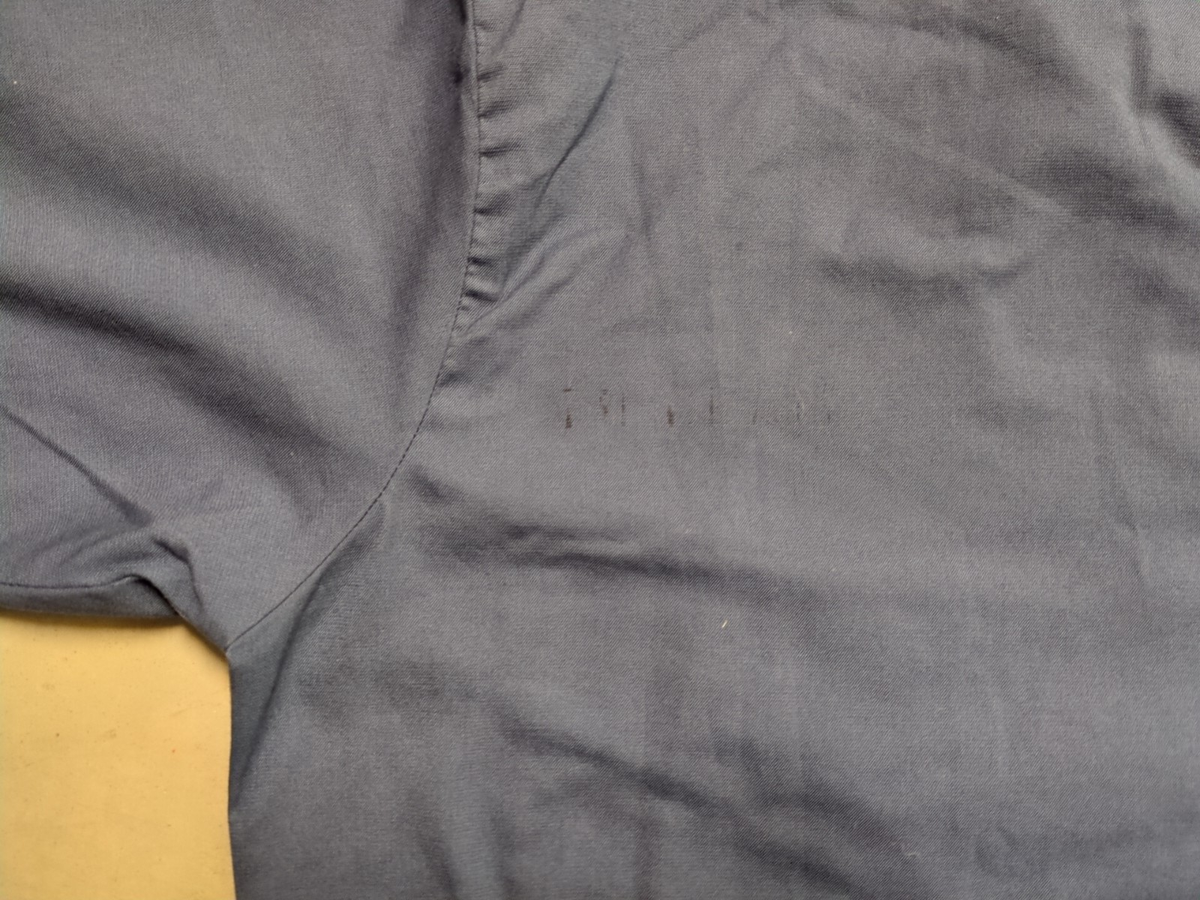 Vintage 70s US NAVY Sailor Light Blue Utility Uniform Button Down