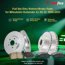 Full Set Disc Rotors+Brake Pads for Mitsubishi Outlander ZJ ZK ZL 2006-2023