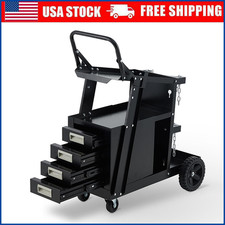 Heavy Duty Steel Welding Cart with 4 Drawers for MIG TIG Welder & Plasma Cutter