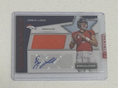 2019 Panini Rookies & Stars Drew Lock No. FD-DL #/65 Worn Jersey/Auto Rookie RC