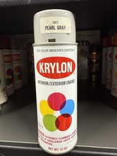 Near Mint Pearl Gray Borden Name Label Krylon Vintage Spray Paint Can