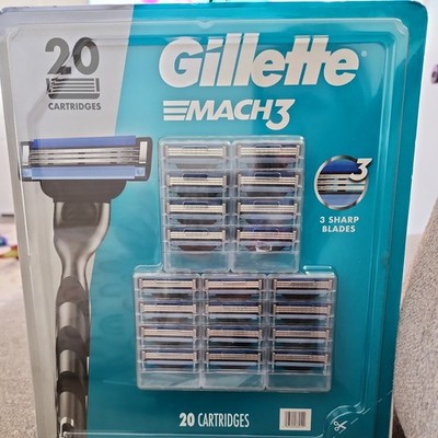 NEW Gillette Mach3 Razor Blades Refill for Men - 20 Cartridges