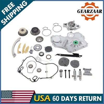 For GM Ecotec 09-17 2.4L Timing Chain Kit VCT Selenoid Actuator Oil & Water Pump