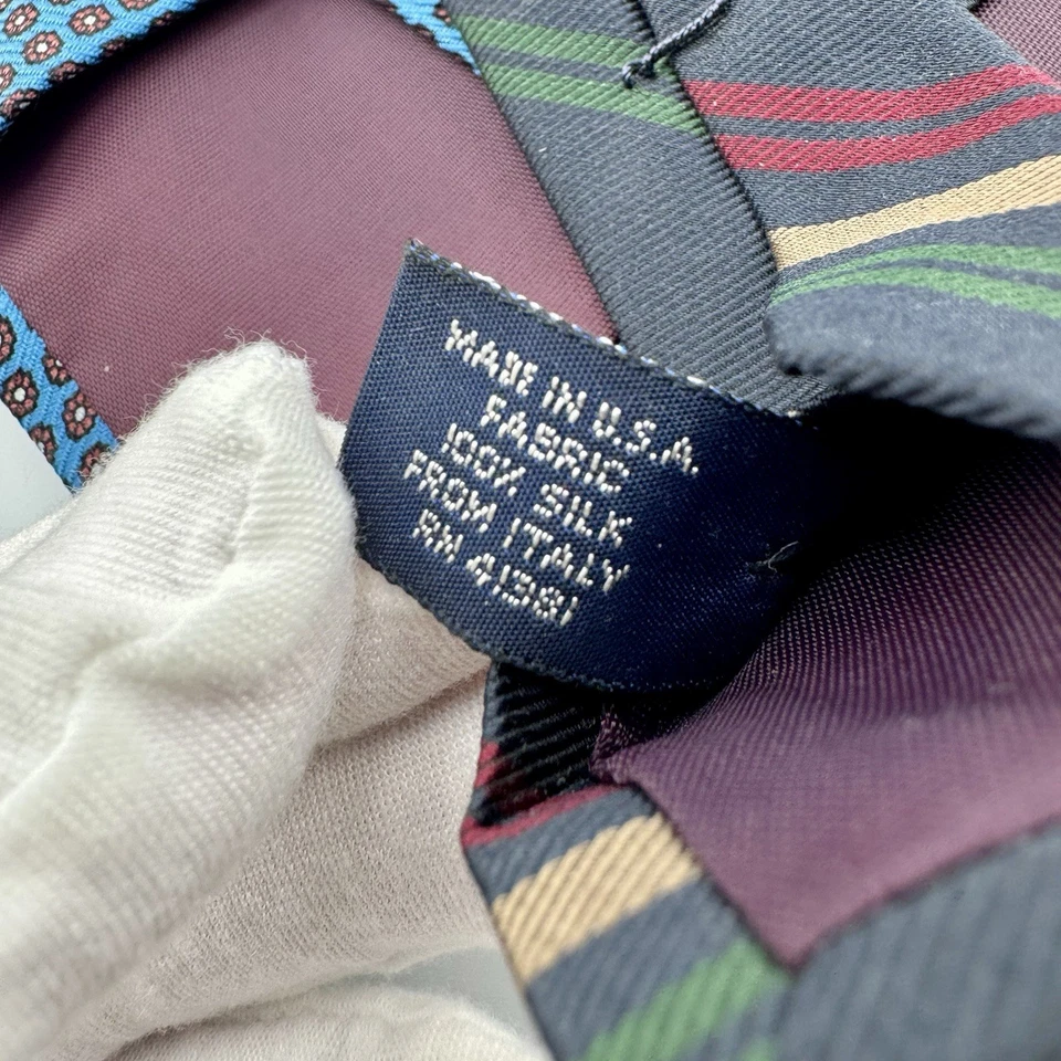 Vintage Polo Ralph Lauren Neiman Marcus Italian Silk Neck Tie Lot Handmade USA - Image 4 of 4