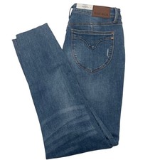 Judy Blue High Waist Skinny Fit Jeans Distressed Raw Hem Med Blue Size 13/31