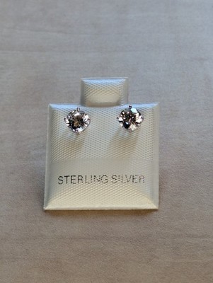 Ohrstecker Sterlingsilber 925 rund 5 mm weißer Topas 4 Krappen Korbfassung