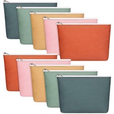 10 Pcs Canvas Makeup Bags Bulk for Women Cosmetics Toiletry Bags Blank DIY Pe...