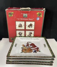 Set of 4 Portmeirion Studio A Christmas Story Plates Susan Winget Santa, Retired