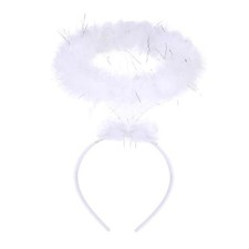Angel Halo Feather Angel Headband for Women Adult Angel Costume White