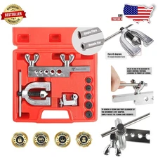 Pro Double & Single Flaring Tool Set for Brake Lines, Brass Tubing, 45 Degree