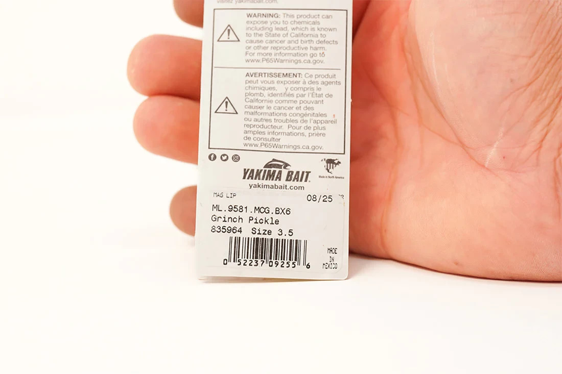 YAKIMA GRINCH PICKLE 3.5" MAG LIP - MAD SCIENTIST TACKLE BLUE UV COATING