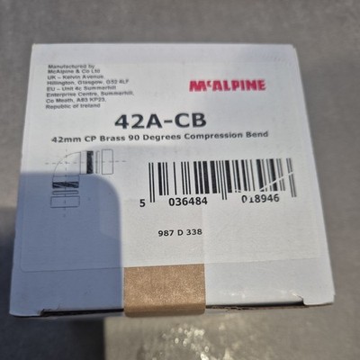 McAlpine 42 mm Messing verchromt 90 Grad Druckbogen 42A-CB