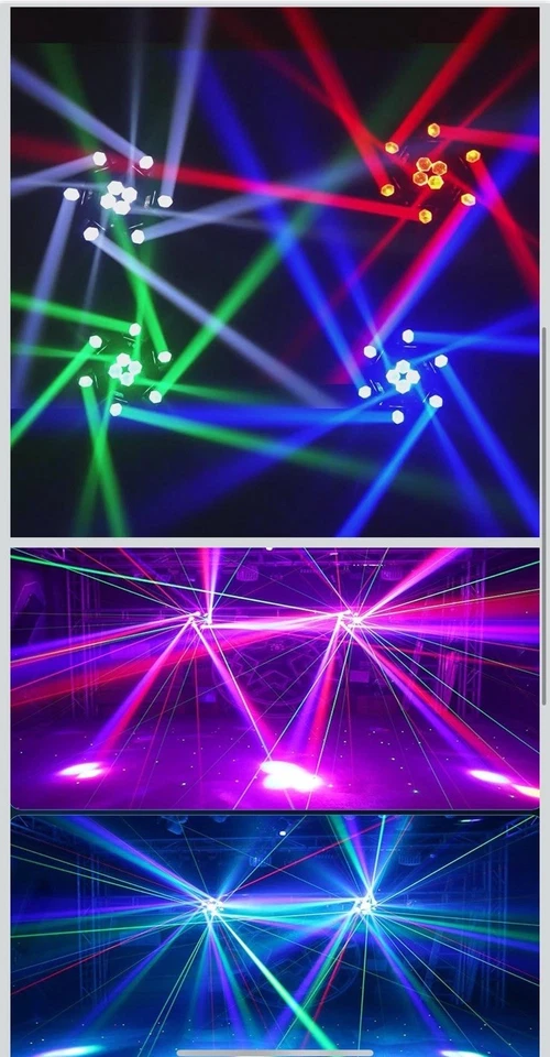 6 Head Bee Eye Led Beam Moving Head Wash Light DJ Disco Stage Effect Lights - Image 3 of 4