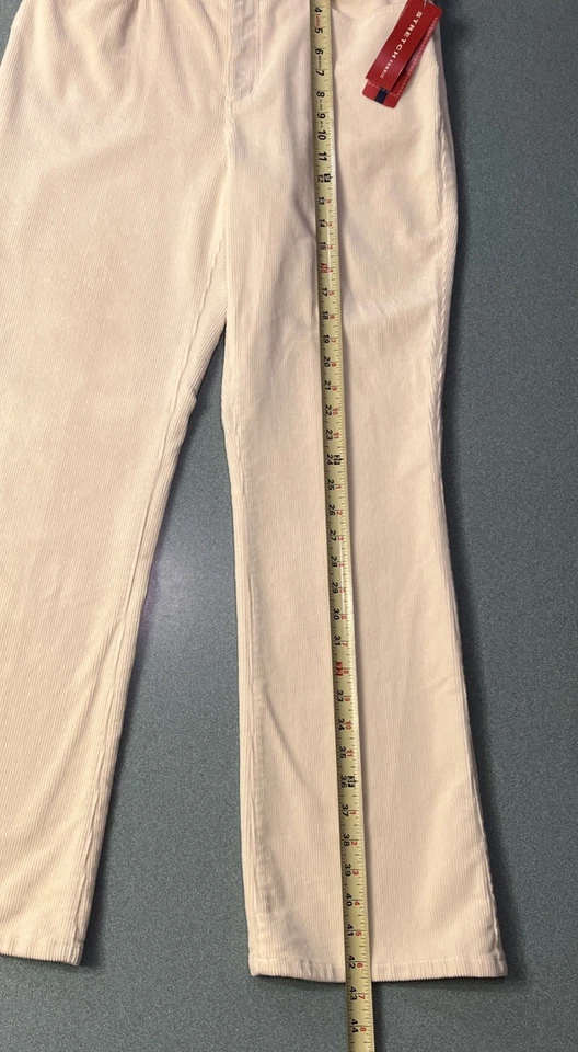 Pantalones de mezclilla Chaps para mujer clásicos vintage marfil talla 10 nuevos con etiquetas pana elástica  Foto 2 de 4