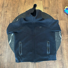 Nike Men's Black Full-Zip Fleece Hoodie w/ Pockets High Neck Size XL