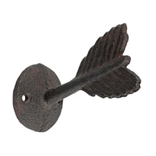 Cast Iron Arrow Feather Wall Hook Coat Towel Purse Hanger Rustic Brown 3 3/4 in
