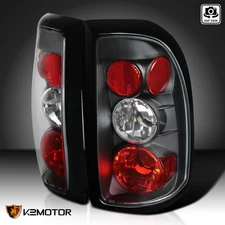Fits 1997-2004 Dodge Dakota Black Tail Lights Rear Brake Lamps Pair Left+Right