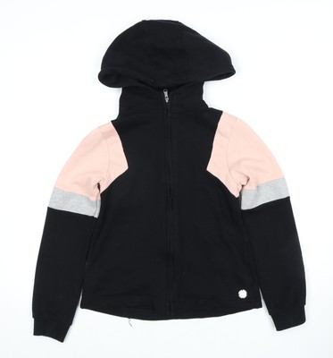 Firetrap Mädchen schwarzer Hoodie mit durchgehendem Reißverschluss 9-10 Jahre